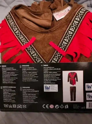 Costume Carnevale Indigeno Indio Indiano Bambino