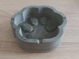 Cenicero Huella Perro Cemento Azul