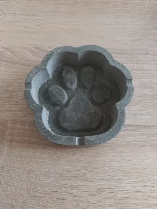 Cenicero Huella Perro Cemento Azul