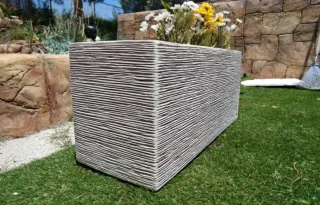 Jardinera rectangular piedra decoración exterior