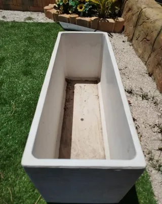 Jardinera rectangular piedra decoración exterior