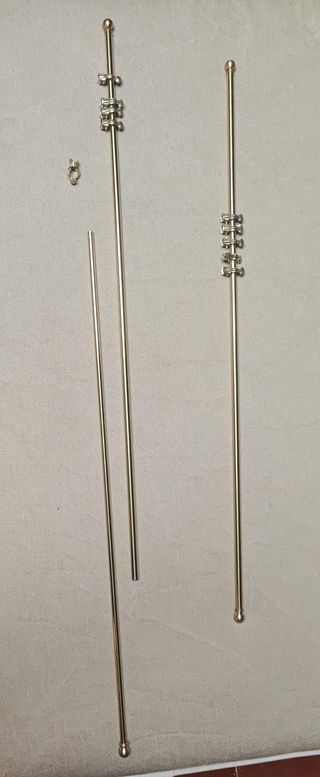 Par de Varillas Extensibles Doradas para Visillos