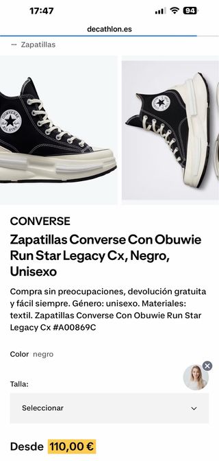 Converse All Star Plataforma Negras