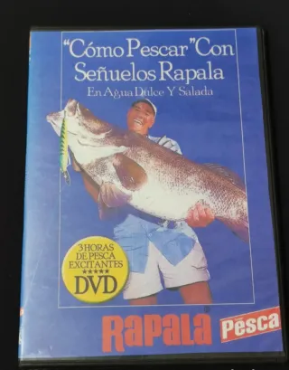 Lote de 34 dvd de pesca,mas 4 cinta vhs.