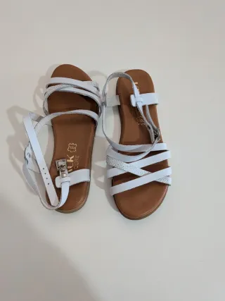 Sandalias Krack Piel Blancas Talla 37