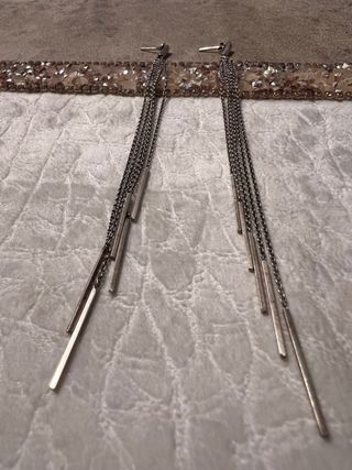 Pendientes largos de plata 925 minimalistas