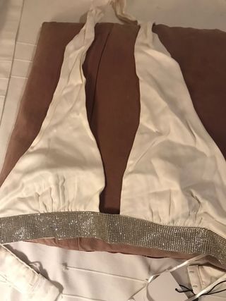 Top Zara Blanco con Detalles Plateados