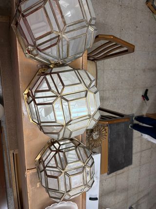 Lámparas latón y cristal años 50