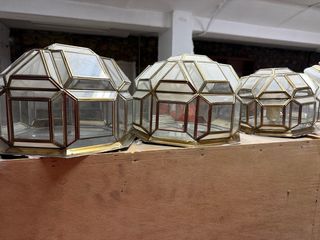 Lámparas latón y cristal años 50