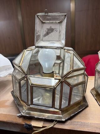 Lámparas latón y cristal años 50
