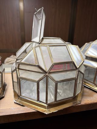 Lámparas latón y cristal años 50