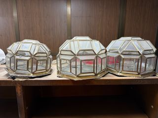 Lámparas latón y cristal años 50