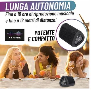 Cassa Bluetooth Portatile Kynobe M12 Nera