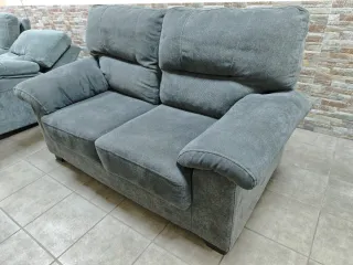 Sofás 3+2 relax eléctrico reclinable tela gris