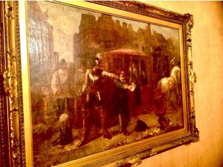 Quadro antico olio su tela con cornice originale