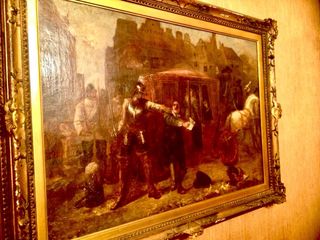 Quadro antico olio su tela con cornice originale