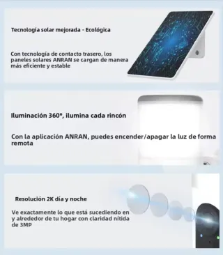 2 Cámaras Seguridad Vigilancia Solar Wifi 128GB