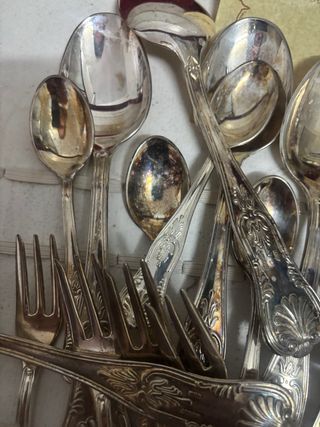 Cubiertos baño de plata