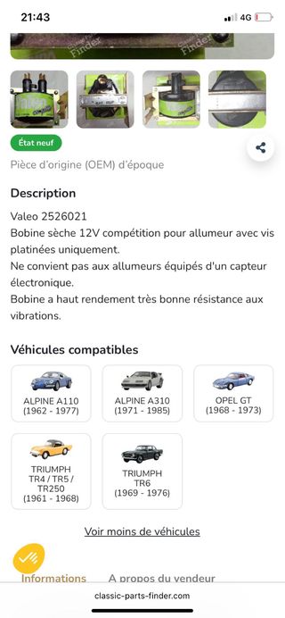 Bobina de encendido Valeo