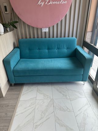 Sofá 2 plazas turquesa