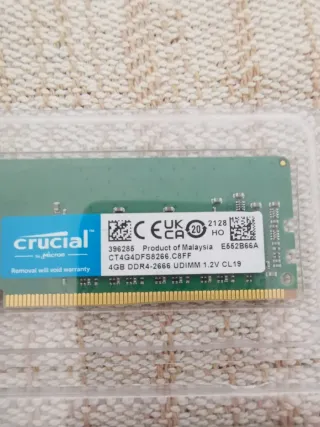 8Gb (2x4Gb) Crucial DDR4 4GB 2666MHz UDIMM