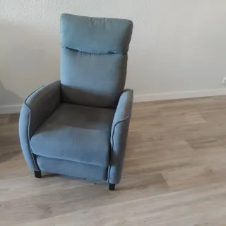 Sillón reclinable tela gris