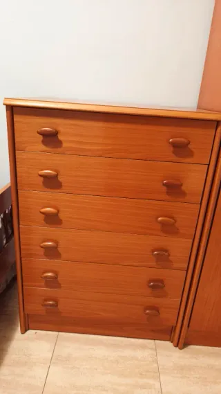 Cómoda de madera con 6 cajones