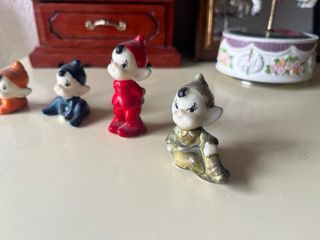 4 Figuras Elfos Pixies Cerámica Vintage
