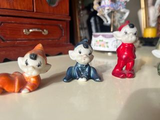 4 Figuras Elfos Pixies Cerámica Vintage