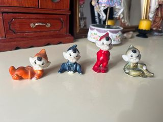 4 Figuras Elfos Pixies Cerámica Vintage