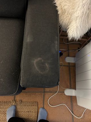 Chaise longue gris de tela