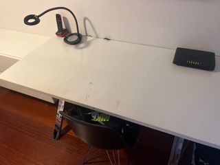 Mesa estudio blanca alto brillo