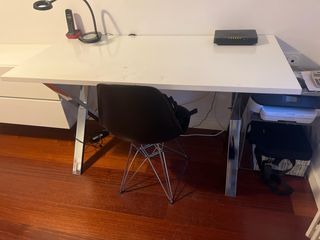 Mesa estudio blanca alto brillo