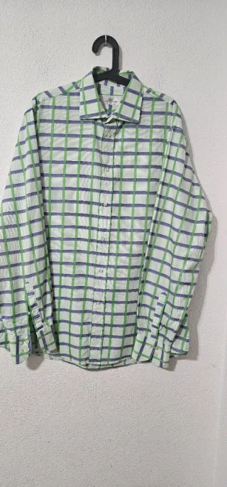 Camisa Carolina Herrera cuadros azul y verde