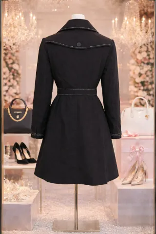 Gabardina negra mujer