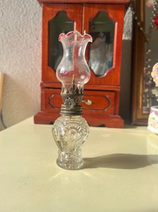 Lámpara Aceite Miniatura Vintage Vidrio