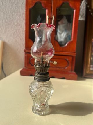 Lámpara Aceite Miniatura Vintage Vidrio