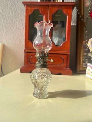 Lámpara Aceite Miniatura Vintage Vidrio