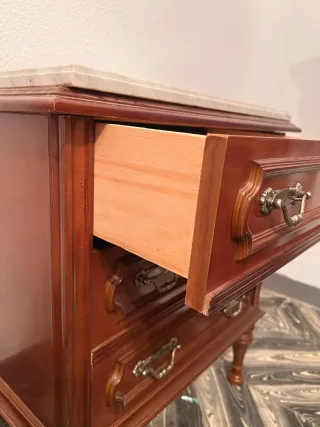 Mesita de noche Vintage Mármol y Madera