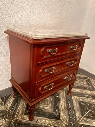 Mesita de noche Vintage Mármol y Madera