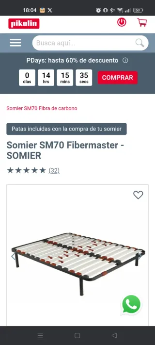 Somier Pikolin 150x190cm