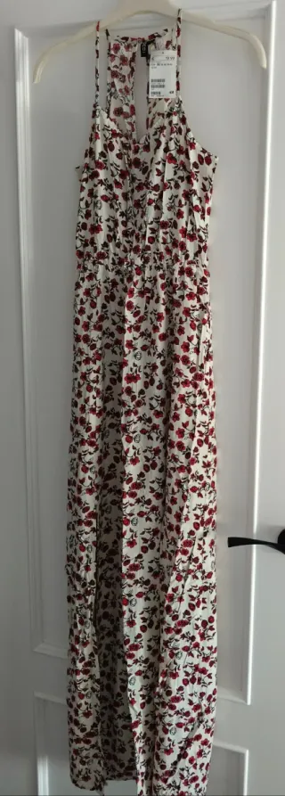 Vestido largo floral con aberturas