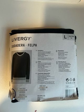 Sudadera Livergy Azul Marino y Gris Talla L