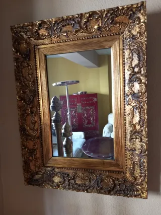 Espejo Dorado Antiguo