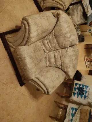 Sofá y 2 sillones tela beige