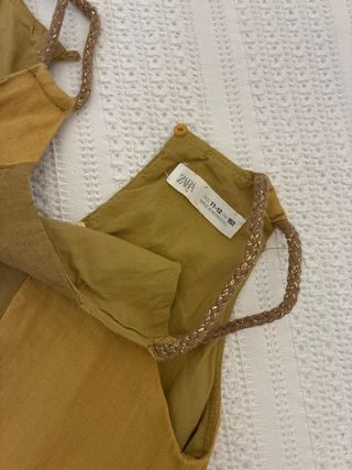 Vestido Zara niña amarillo y verde