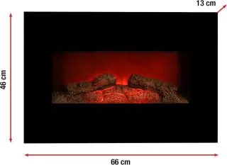 Chimenea Eléctrica de Pared Negra