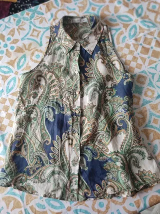 Blusa Mango Estampada Halter