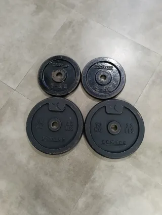 Discos de pesas 5 kg y 10 kg