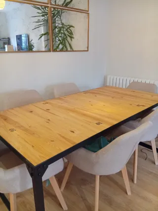 Mesa comedor madera y metal Maison du Monde